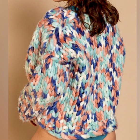 POL Multi Color Chunky Knit Handmade Sweater - Picture 4 of 7